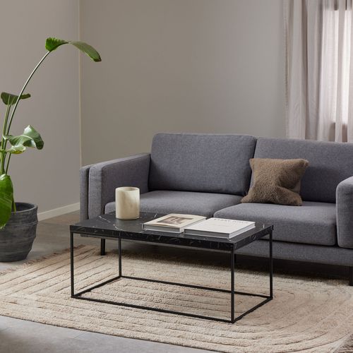 Table Basse En Effet Marbre Et Métal 110x55cm