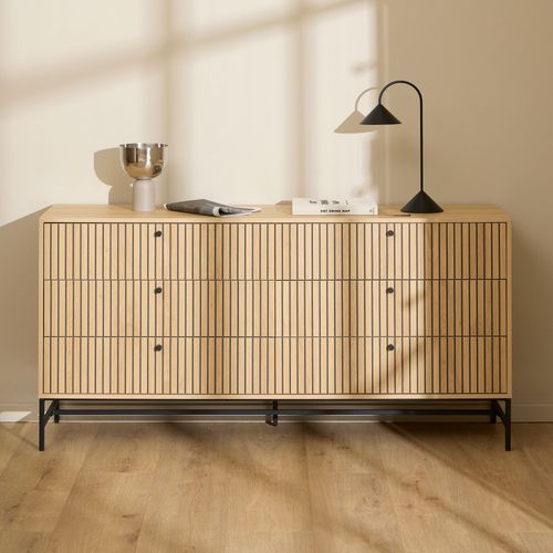 Commode 6 Tiroirs En Bois L157.9cm