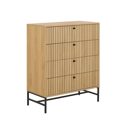 Commode 4 Tiroirs En Bois L80.6cm