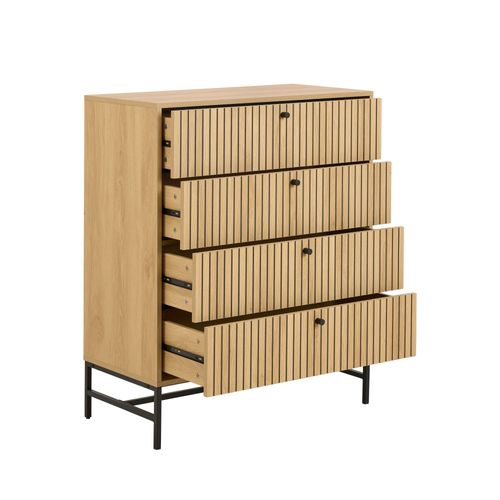 Commode 4 Tiroirs En Bois L80.6cm