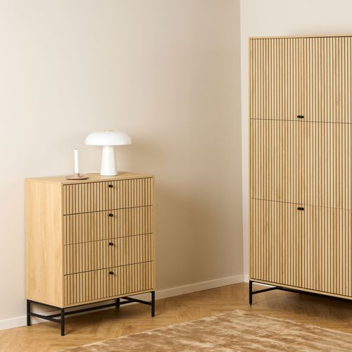 Commode 4 Tiroirs En Bois L80.6cm
