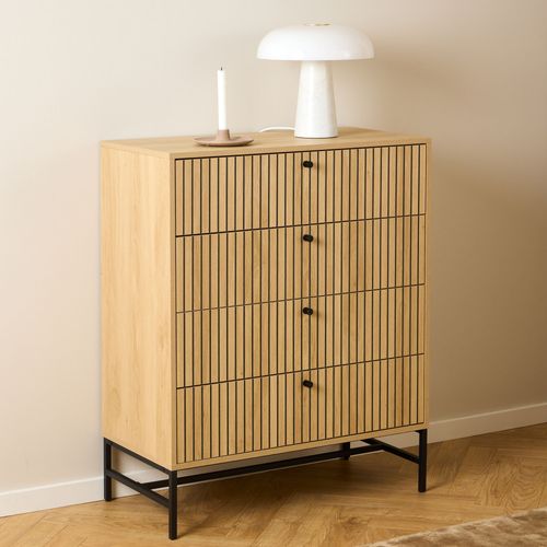 Commode 4 Tiroirs En Bois L80.6cm