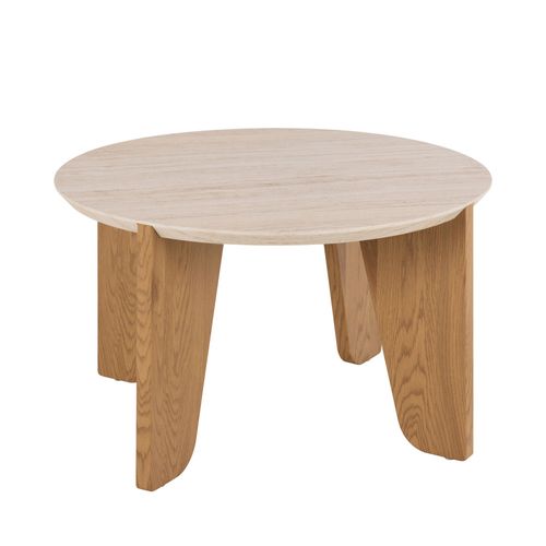 Table Basse Ronde En Effet Travertin Ø80cm