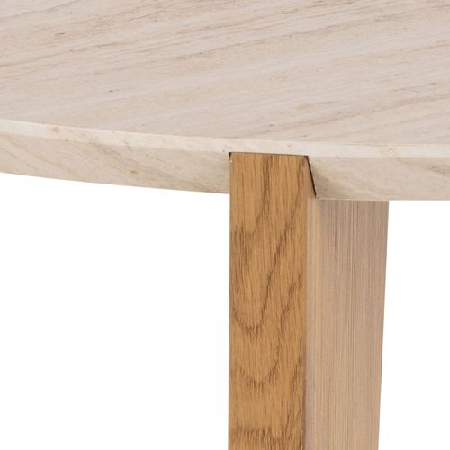 Table Basse Ronde En Effet Travertin Ø80cm