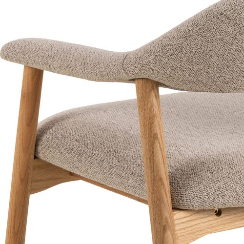 Fauteuil Lounge En Tissu Bouclette Et Bois