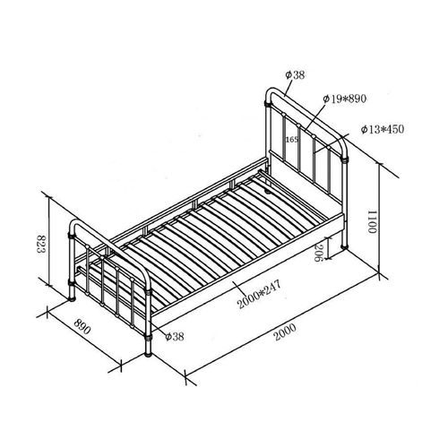 Lit Enfant En Métal 90x200cm