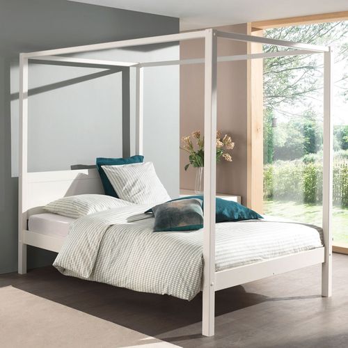 Lit à Baldaquin En Bois 140x200cm