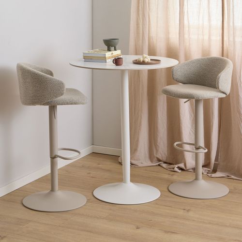 Lot De 2 Tabourets De Bar Réglables En Tissu Et Métal H61-82 Cm