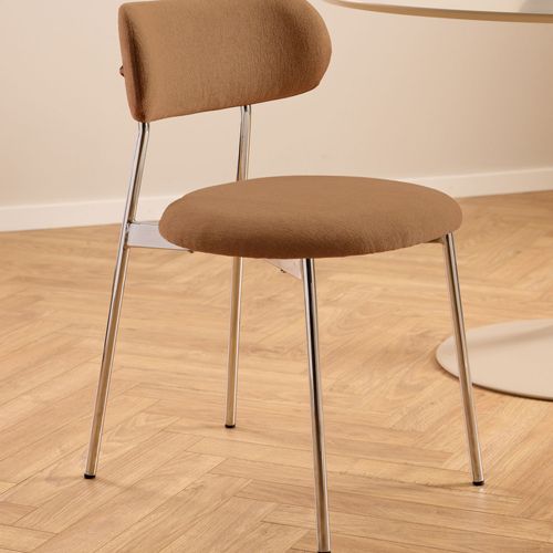 Lot De 2 Chaises En Tissu Pieds Chrome