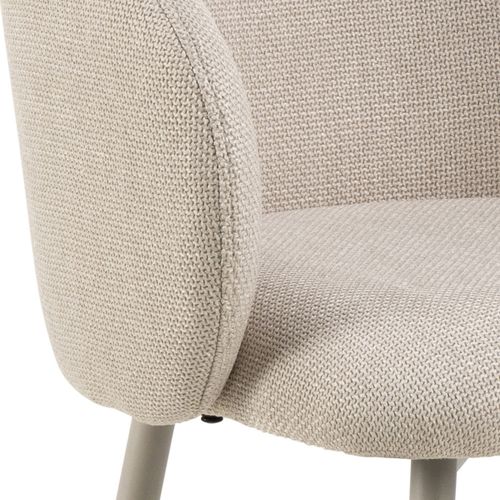 Lot De 2 Tabourets De Bar En Tissu Pieds Beiges H78cm