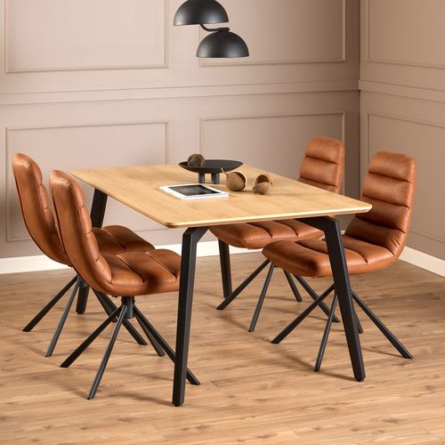 Table à Manger 4 Personnes En Bois Et Métal