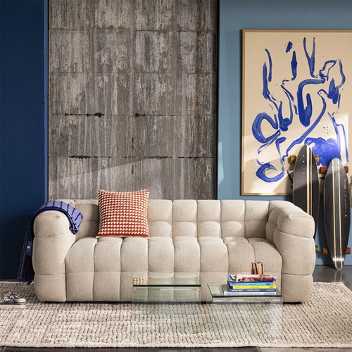 Canapé Droit 3 Places En Tissu