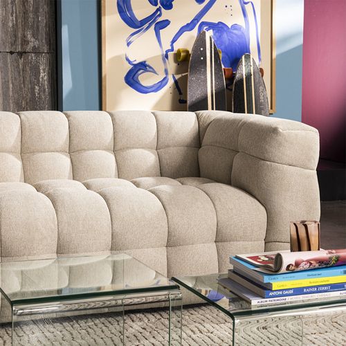 Canapé Droit 3 Places En Tissu