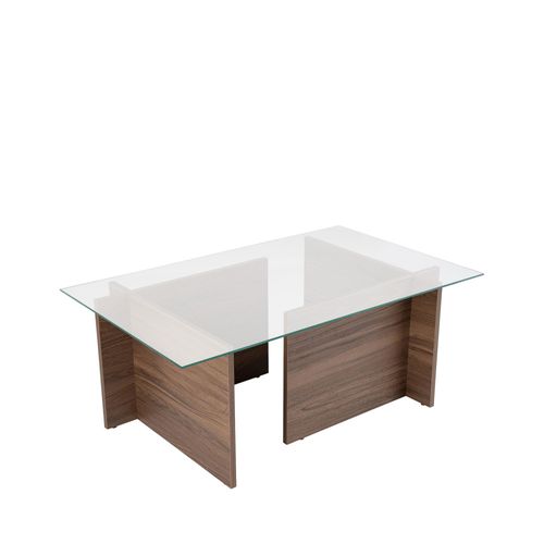 Table Basse En Verre Trempé Et Bois
