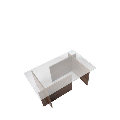 Table Basse En Verre Trempé Et Bois