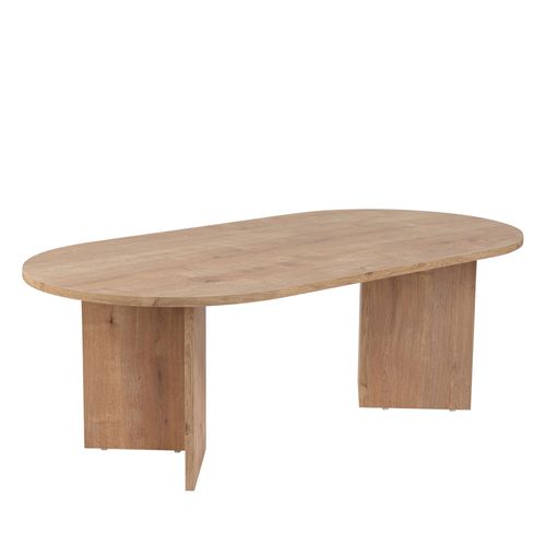 Table Basse Ovale En Bois 119x60cm