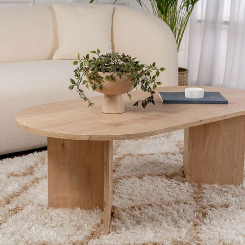 Table Basse Ovale En Bois 119x60cm