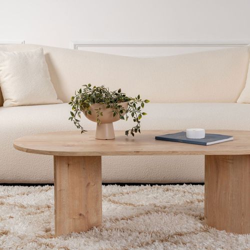 Table Basse Ovale En Bois 119x60cm