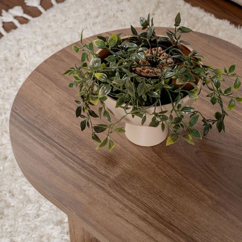 Table Basse Ovale En Bois 119x60cm