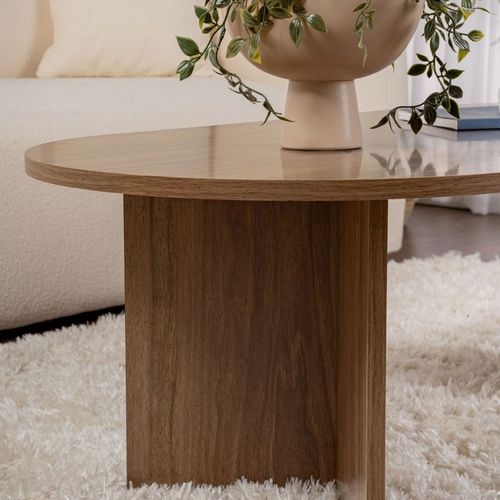 Table Basse Ovale En Bois 119x60cm