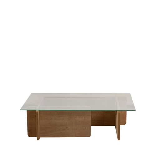 Table Basse En Verre Trempé Et Bois