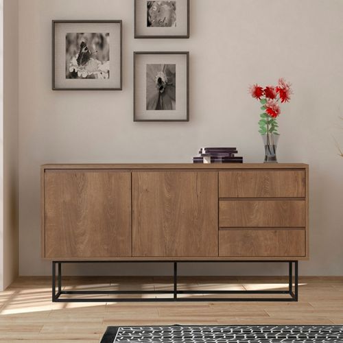 Buffet 2 Portes En Bois Et Métal L140cm