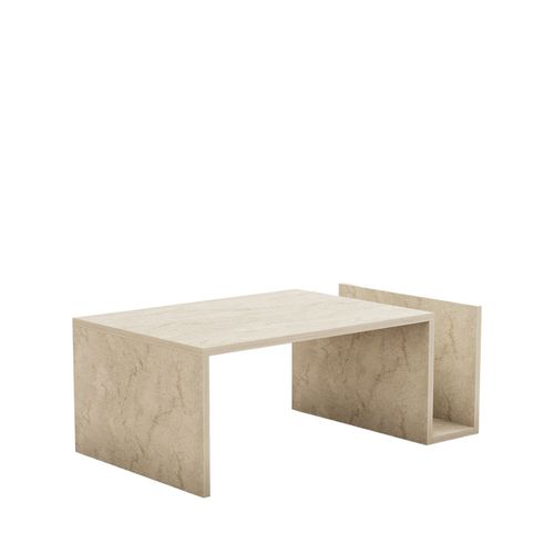 Table Basse Avec Porte Magazines Effet Travertin