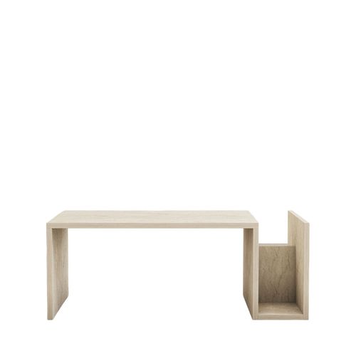 Table Basse Avec Porte Magazines Effet Travertin