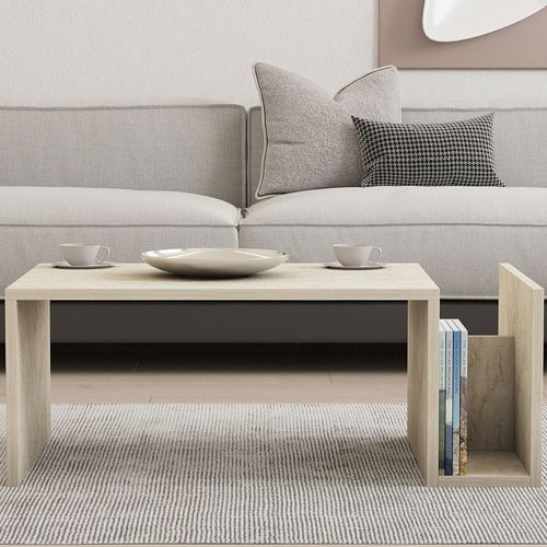 Table Basse Avec Porte Magazines Effet Travertin