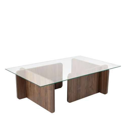 Table Basse En Verre Trempé Et Bois