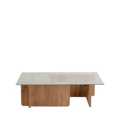 Table Basse En Verre Trempé Et Bois
