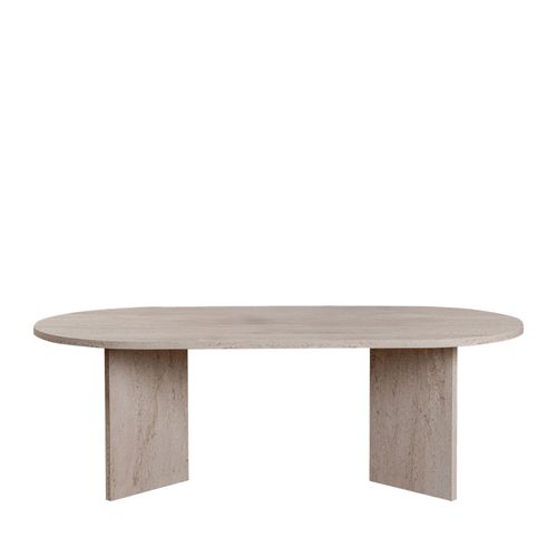 Table Basse Ovale Effet Travertin 119x60cm