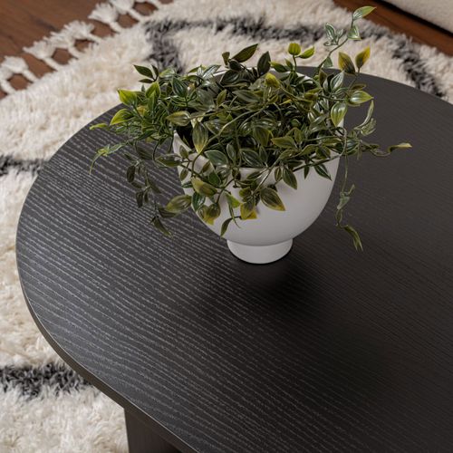 Table Basse Ovale En Bois 119x60cm