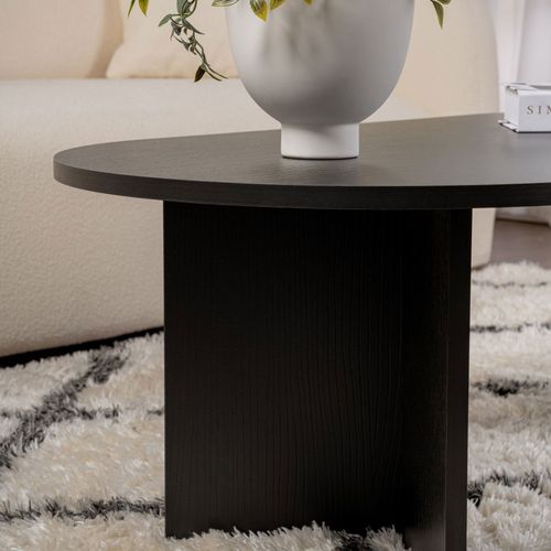 Table Basse Ovale En Bois 119x60cm