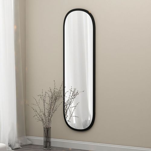 Miroir Ovale En Bois 37x117cm