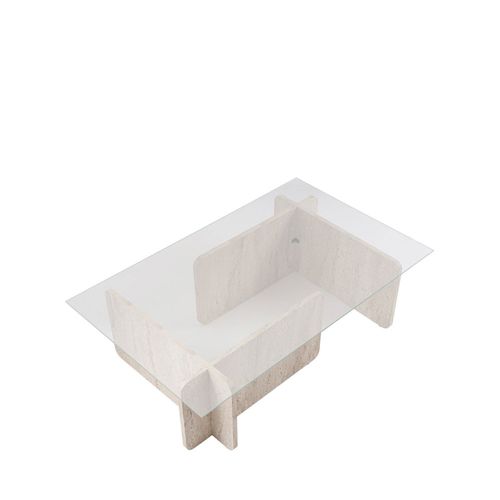 Table Basse En Verre Trempé Et Effet Travertin