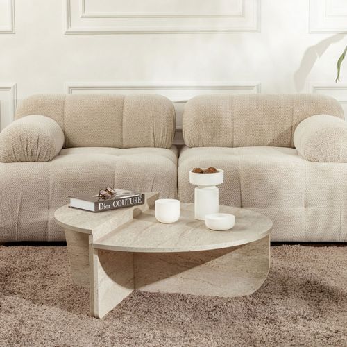 Lot De 2 Tables Basses Effet Travertin