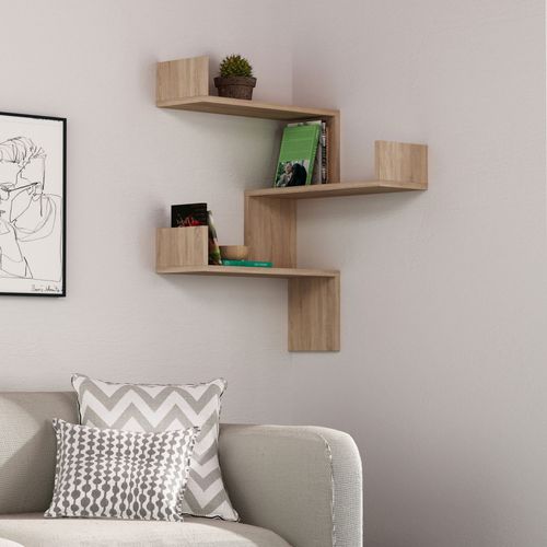 Étagère D'angle Murale En Bois L60cm