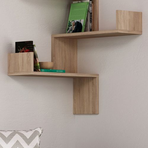 Étagère D'angle Murale En Bois L60cm