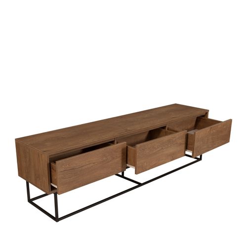 Meuble TV 3 Tiroirs En Panneaux De Particules Et Métal L180cm