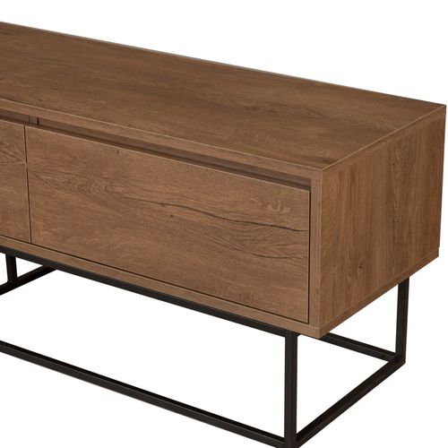 Meuble TV 3 Tiroirs En Panneaux De Particules Et Métal L180cm