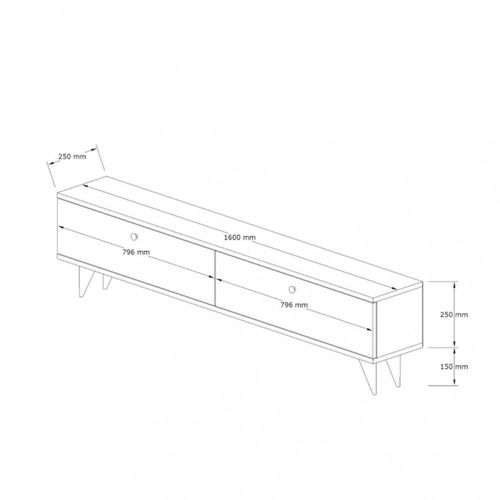 Meuble TV 2 Portes En Panneaux De Particules L160cm