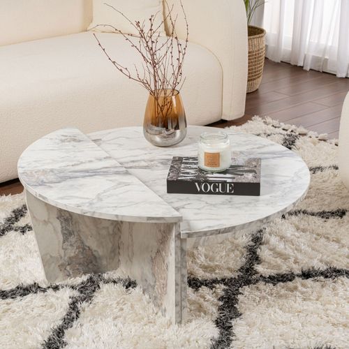 Lot De 2 Tables Basses Effet Marbre