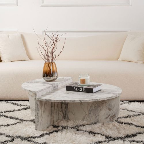 Lot De 2 Tables Basses Effet Marbre