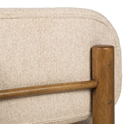 Fauteuil En Tissu Bouclette Et Bois