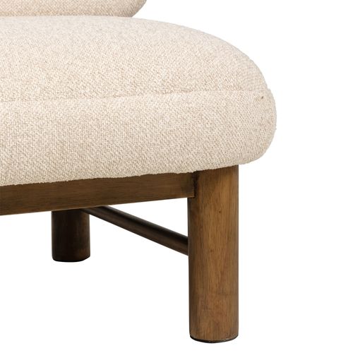 Fauteuil En Tissu Bouclette Et Bois