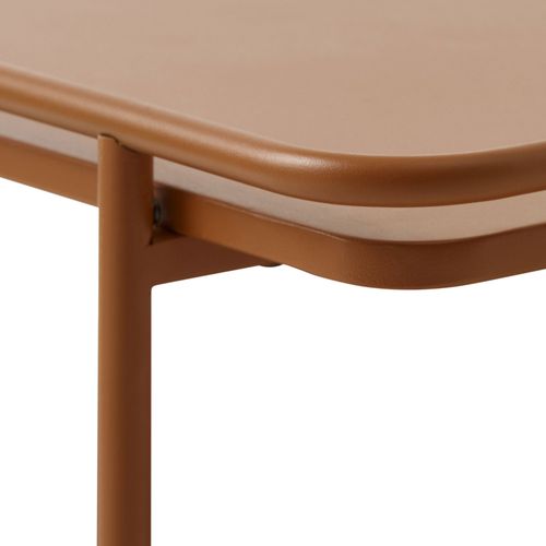 Table Basse Carrée 2 Plateaux En Métal 75x75cm