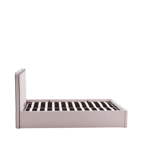 Lit Coffre En Tissu Avec Tête De Lit Ondulée 140x190cm