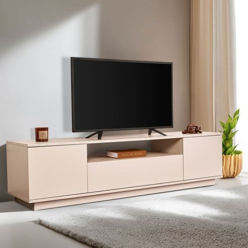 Meuble TV 3 Portes Effet Travertin L180cm