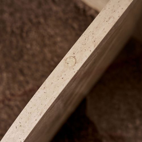 Table Basse Ronde En Verre Trempé Et Effet Travertin Ø75cm